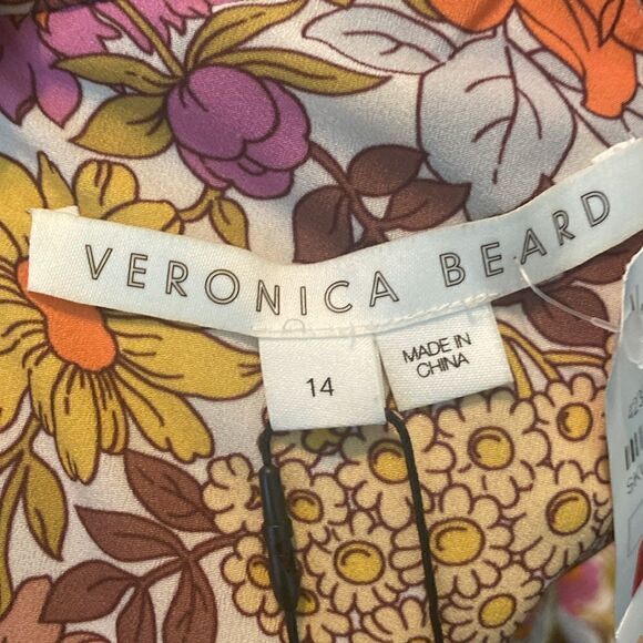 NWT Revolves Veronica Beard Kailani Garden Neutral Pink Floral Halter Silk Top - Picture 8 of 11